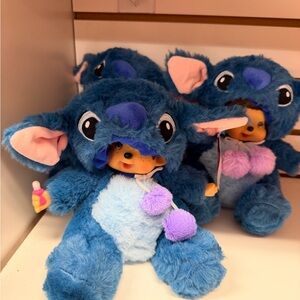 Monchhichi dressed as stitch